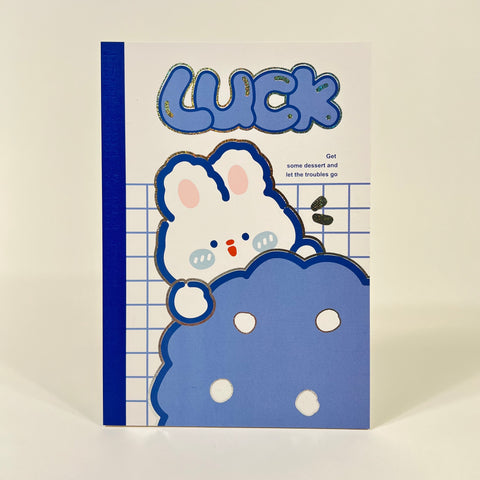 Lucky Blue Rabbit Blank Notebook