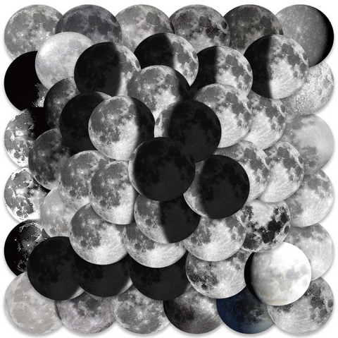 Moon Phases Vinyl Stickers 50pc