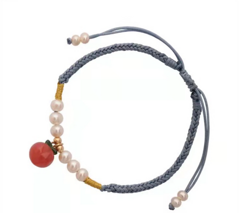 Persimmon Blue Braided Bracelet