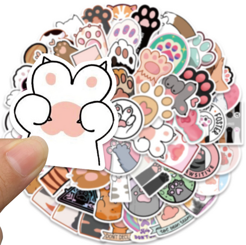 Cat Paws Vinyl Stickers 61pc