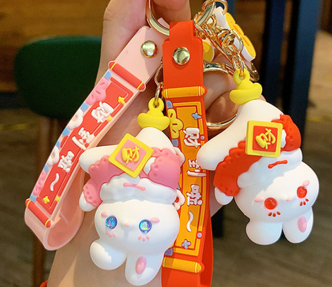 Dancing Lunar Rabbit Keychain