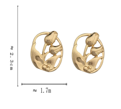 Gold Tulips Earring