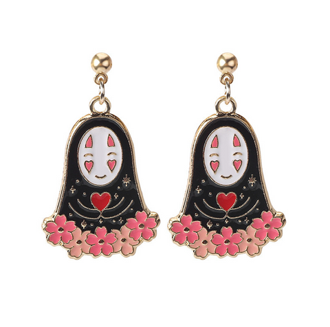 No Face Heart Dangle Earring