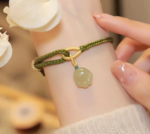 Bright Green Paw Braided Bracelet