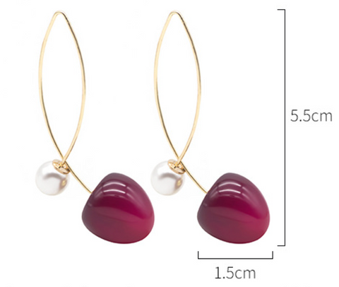 Pearl Purple Cherry Dangle Earring