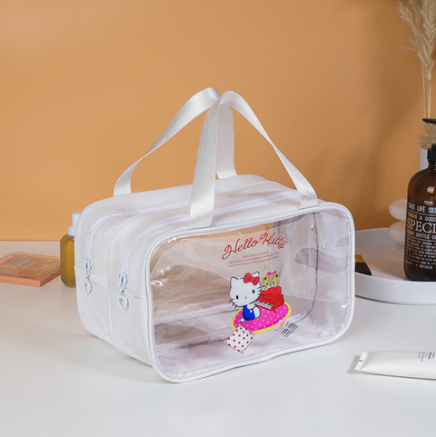 Sanrio Wet Dry Transparent Cosmetic Bag Double Zipper