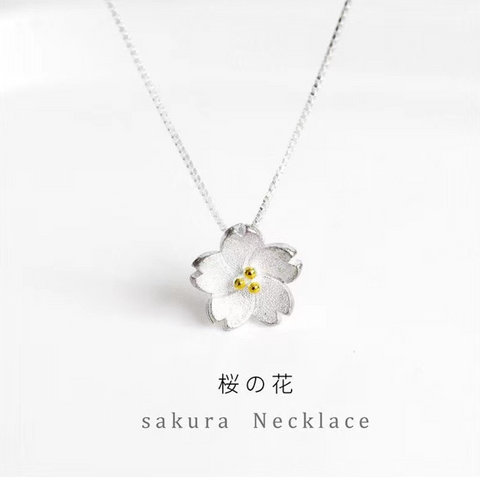 Silver Sakura Necklace