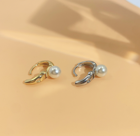 Pearl Hoops Earring