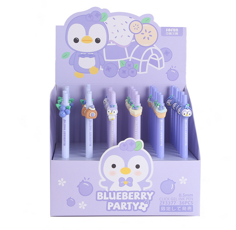 Blueberry Party Gel Ink Pen Black 0.5mm