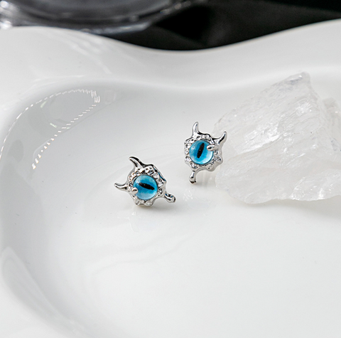 Blue Monster Eye Stud Earring