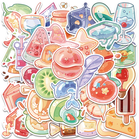 Jelly Dessert Vinyl Sticker 40pc