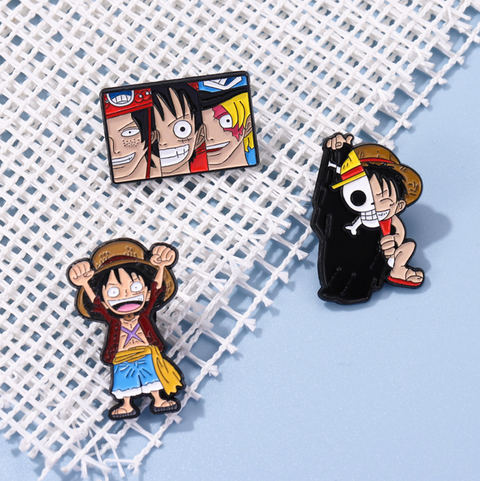 One Piece Luffy Raised Hands Pin