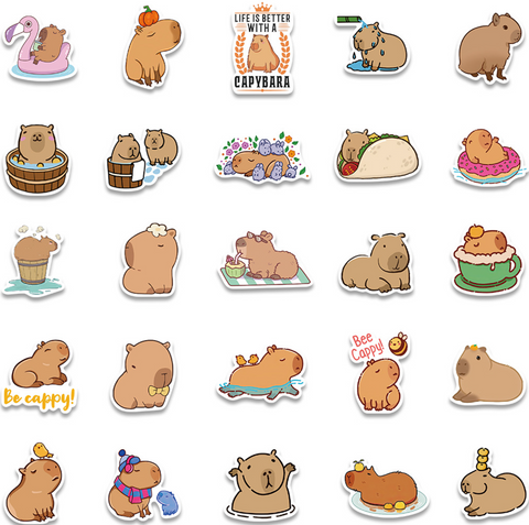 Capybara Vinyl Sticker 50pc