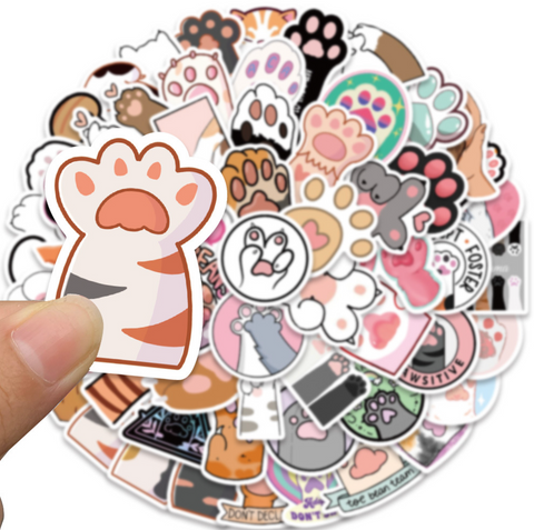 Cat Paws Vinyl Stickers 61pc