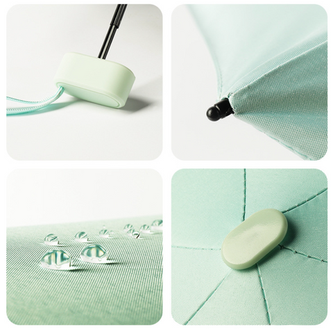 19" 6 Bone Color Fold Compact Umbrella with Case