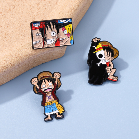 One Piece Luffy Raised Hands Pin