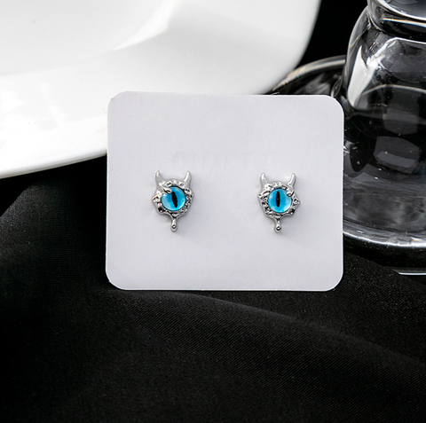 Blue Monster Eye Stud Earring