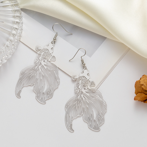Goldfish Dangle Earring - Silver