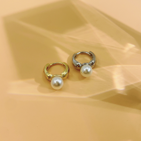 Pearl Hoops Earring
