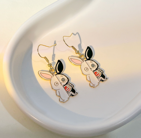 Skeleton Bunny Dangle Earring