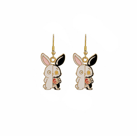 Skeleton Bunny Dangle Earring