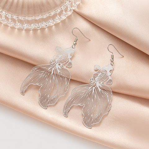 Goldfish Dangle Earring - Silver