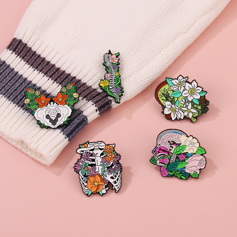 Female Flowers Pin