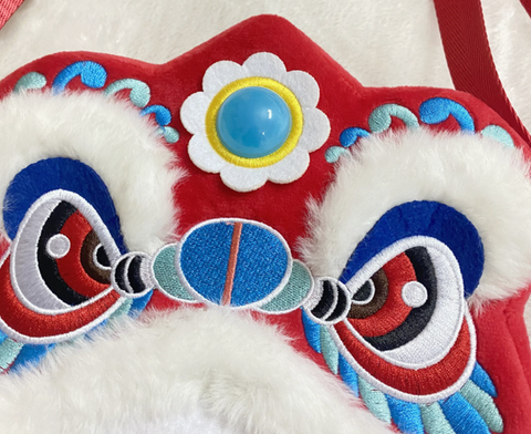 New Chinese Lion Plush Coin Bag 12cm