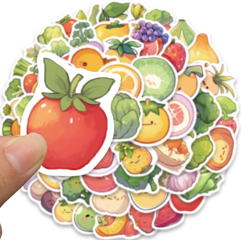 Cute Fruit and Vegetables Stickers 60pc
