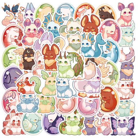 Cute Eeveelutions Vinyl Sticker 50pc