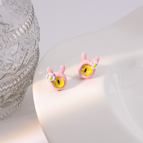 Yellow Monster Eye Stud Earring
