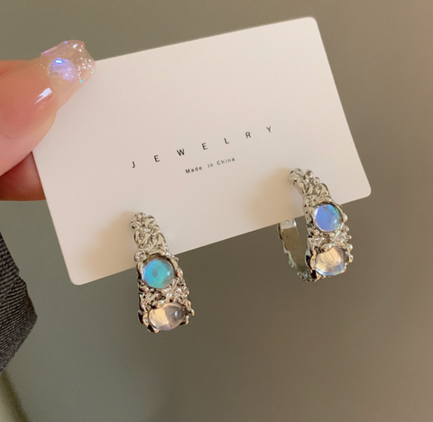 Glass Circle Hoop Earring