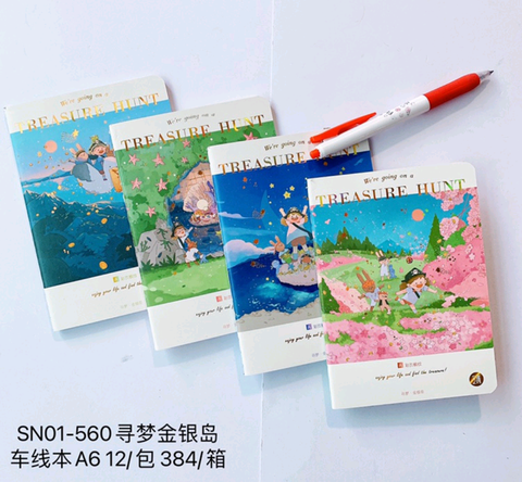 Dream Seeking Treasure Island A6 Lined Notebook