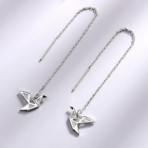 Paper Crane Line Earring