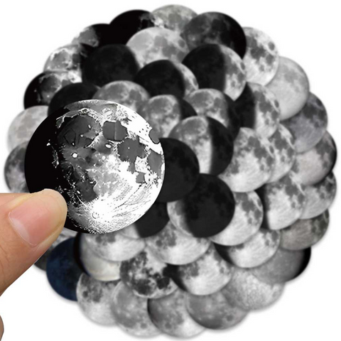 Moon Phases Vinyl Stickers 50pc