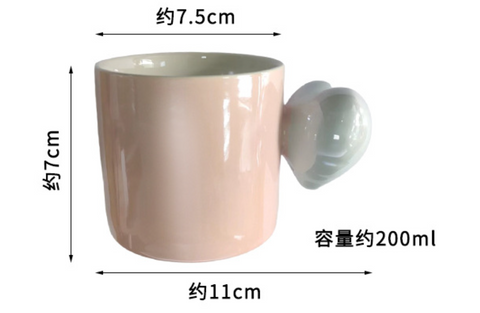 Heart Ceramic Cup and Saucer