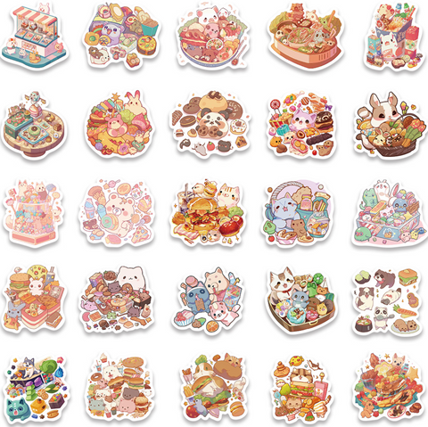 Kitty Gourmet Vinyl Sticker 50pc