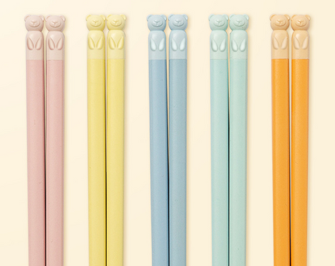Alloy Chopstick 5 Set Lying Bear