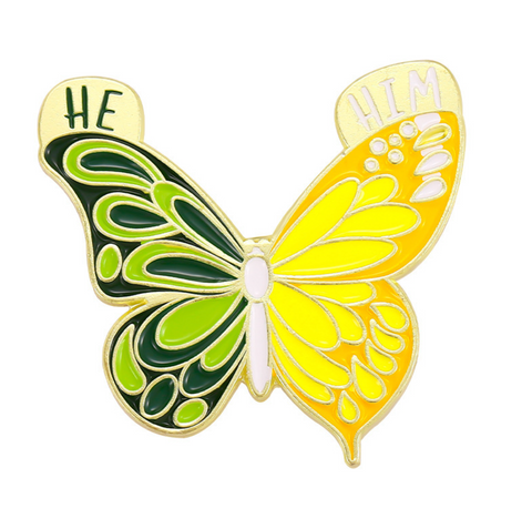 Butterfly Pronoun Pin