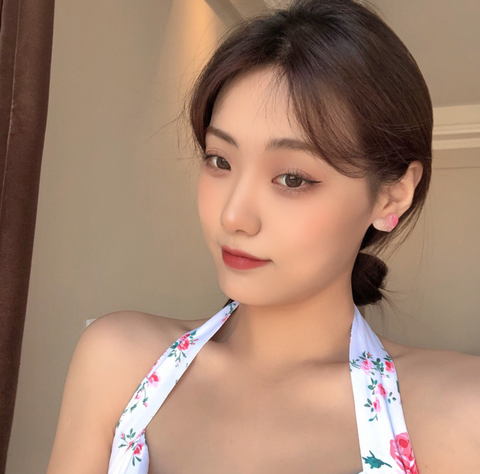 Pink Sparkle Heart Earring