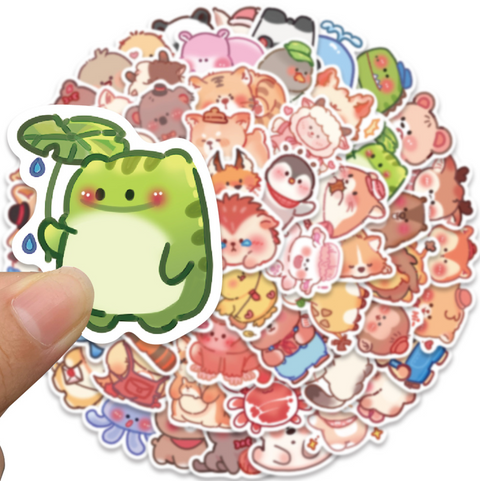 Sweet Animal Vinyl Stickers 60pc