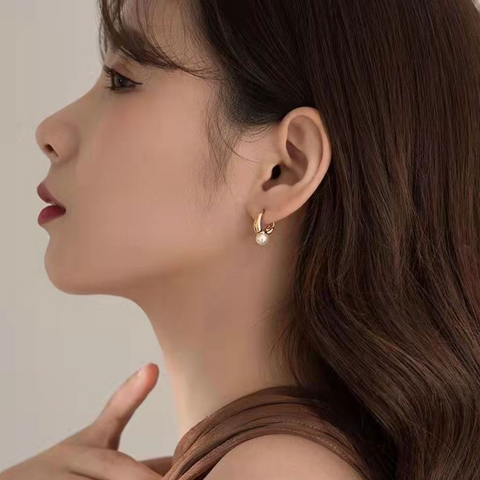 Pearl Hoops Earring