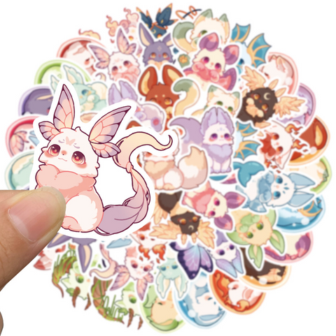 Cute Eeveelutions Vinyl Sticker 50pc