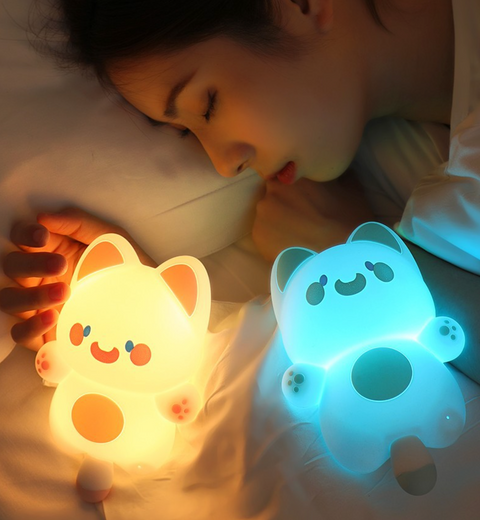 Screaming Cat Nightlight- Blue