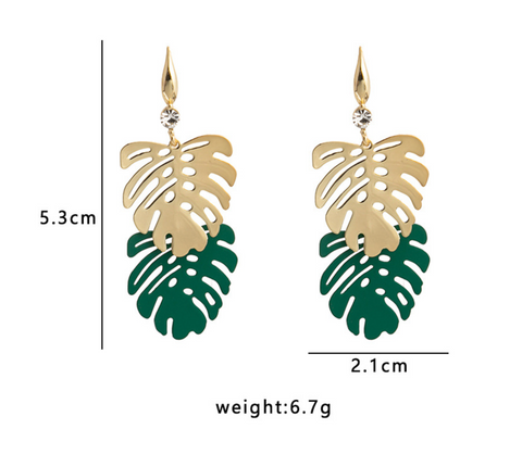 Palm Leaf Dangle Earring