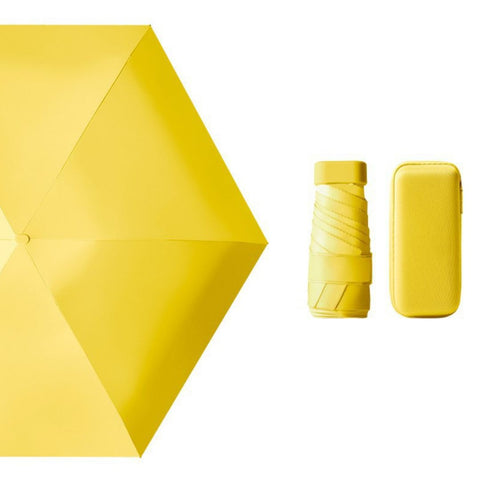 19" 6 Bone Color Fold Compact Umbrella with Case