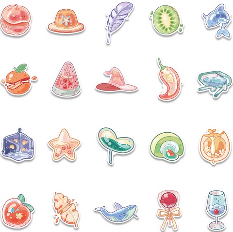 Jelly Dessert Vinyl Sticker 40pc