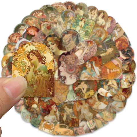 Retro Goddess Vinyl Sticker 50pc