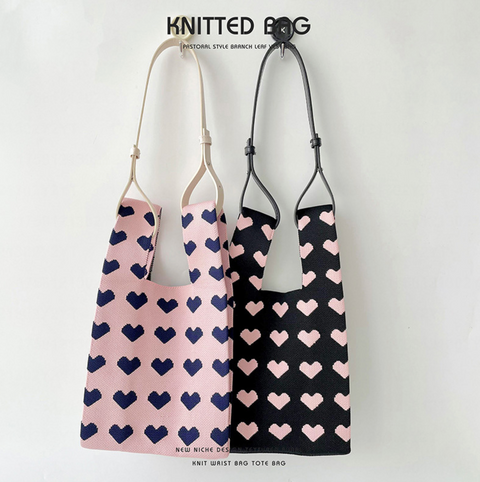 Heart Knit Bag