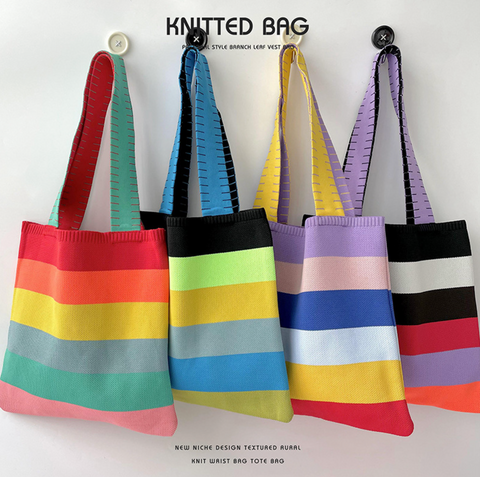 Stripe Knitted Tote